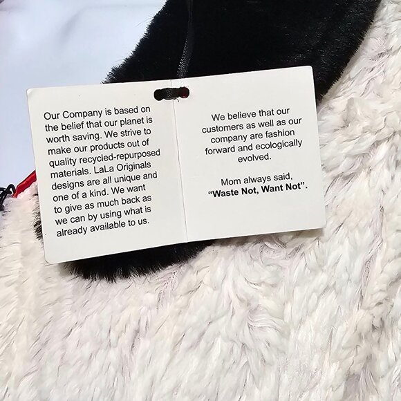 Faux Fur Cape Jacket Coat Vintage Lala Original White Black Red Recycled Cruella - Picture 6 of 8